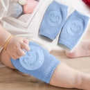 1 Pair Cotton Baby Smile Face Knee Guard Toddler Crawling Knee Pads (Blue) Newly