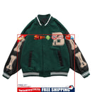 Baseball Jacket for Women Men Long Sleeves Button Up Outwear (Green 2XL)
