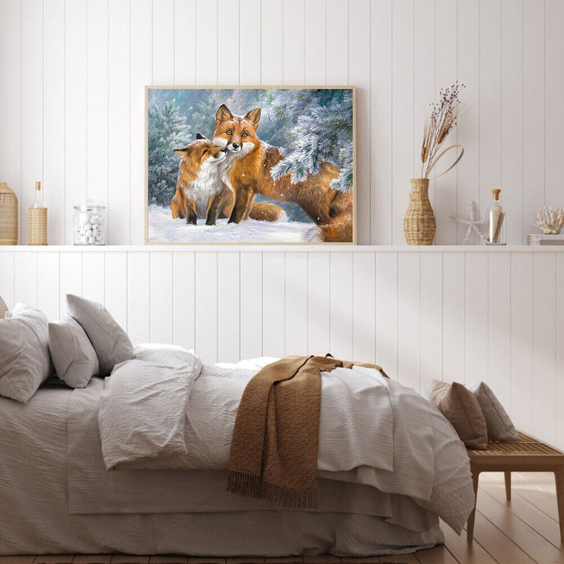 Snow Fox Diamond Painting Full Round Drill Home Decoration for Bedroom