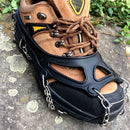 19 Studs Ice Gripper Spikes Stainless Steel Climbing Crampons (Black XL)