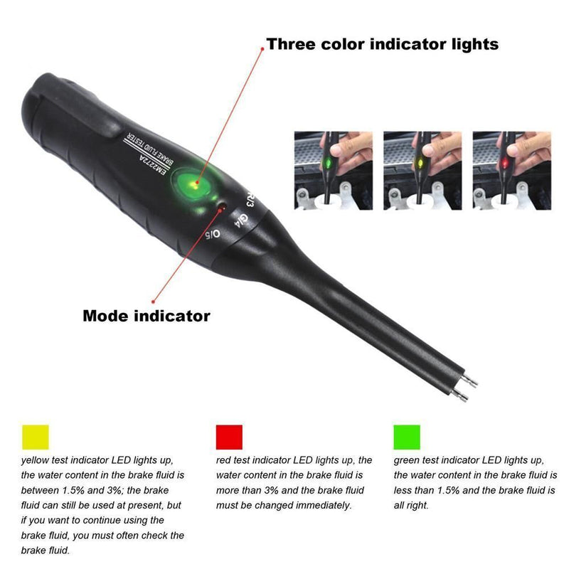 with LED Indicator Brake Fluid Tester for Automobile Car for Dot3 Dot4 Dot5