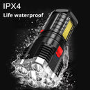 500LM Portable Flashlight USB Rechargeable Power Display Torch Emergency Lantern