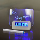 Blue LED Fluorescent Digital Alarm Clock w/ Message Board USB 4 Port Hub