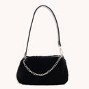 Retro Animal Chain Underarm Bags Purse Women Plush Top-handle Clutch (2)