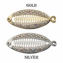 Women Vertical Crystal Hair Clip Ponytail Hairpin Banana Clip Headwear