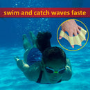 Finger Webbed Swim Gloves Fins Hand Web Flippers Training Paddles (Green L)