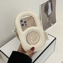 Fashion Clear Hollow Shoulder Bags Women PU Leather Messenger Bag Phone Wallet