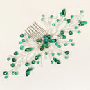 Bridesmaid Leaves Headpiece Green Crystal Leaf Hair Combs Bridal Clips Hair Pin