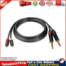 4.9ft Dual 6.35mm 1/4 TS Mono Male to Dual RCA Male Adapter Audio Cable Newly