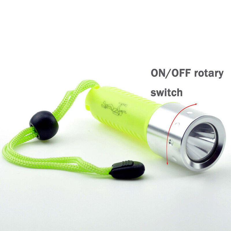 Super Bright Diving Flashlight IP68 Waterproof Outdoor Work Light with Wristb