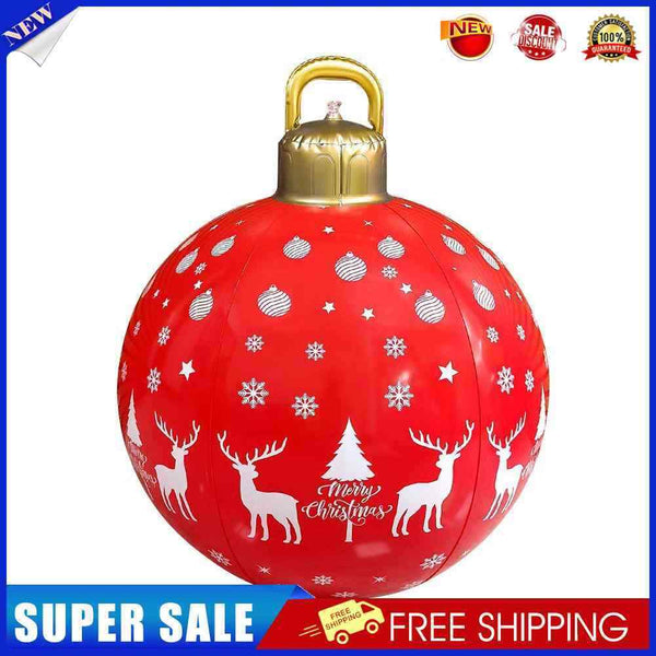 60cm Inflatable Christmas Ball Large Hanging Tree Ornament (Red Christmas D