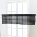 Roman Blackout Windows Half-Curtains Kitchen Short Valance (Black Plaid)