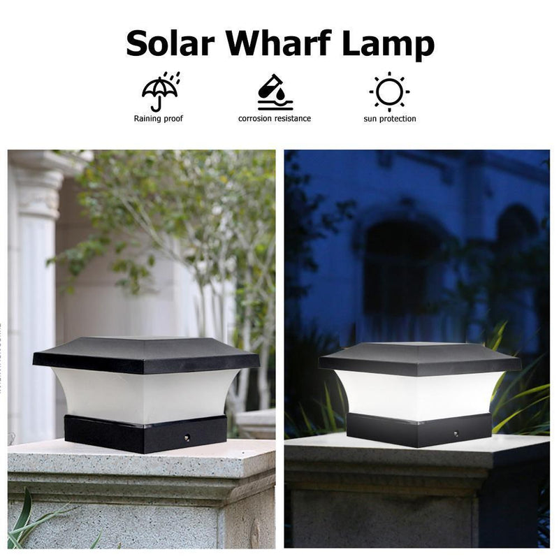 6LED Solar Garden Post Lamp Outdoor Waterproof Landscape Lamp Villa Decoration