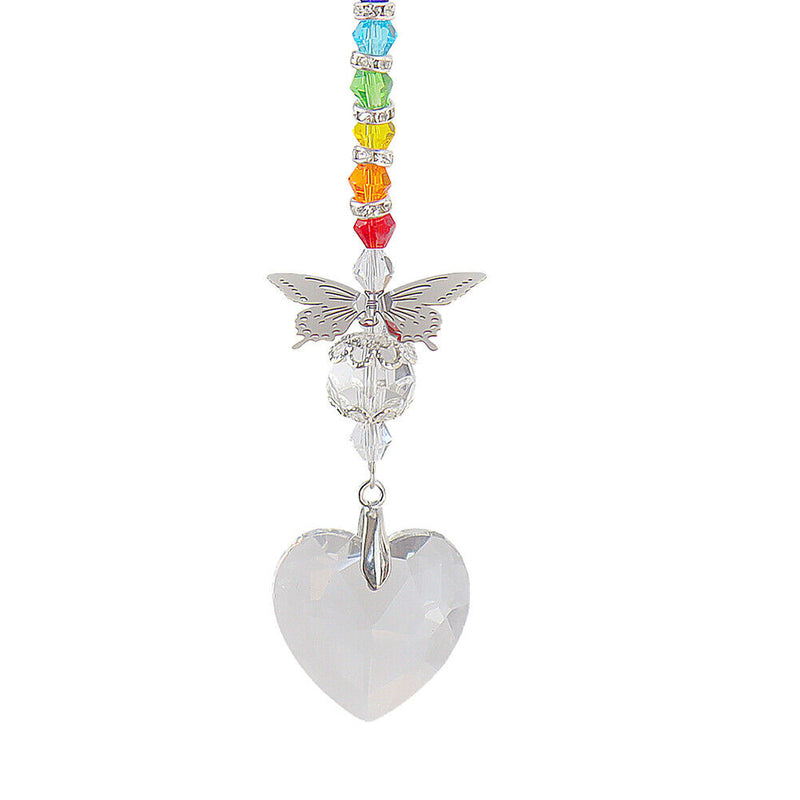 Crystal Pendant Craft Butterfly Love Indoor Outdoor Garden Hanging Light Catcher