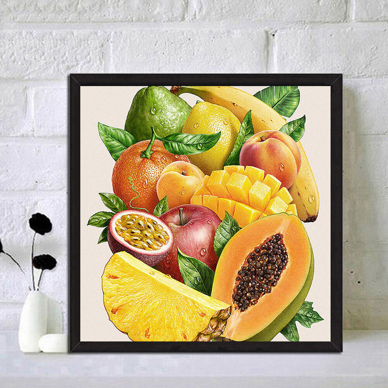 5D DIY Fruits Full Round Diamond Painting Kit Mosaic Picture Wall Art Decoration