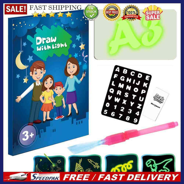 Children Luminous Fluorescent Drawing Board 3 Sizes Developing Educaitonal To