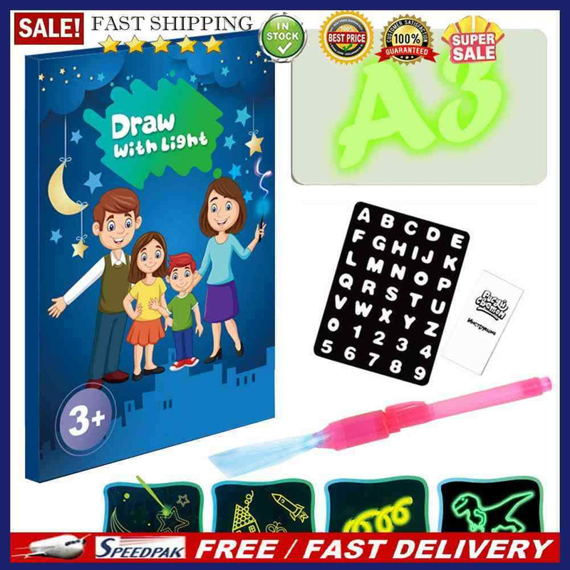 Children Luminous Fluorescent Drawing Board 3 Sizes Developing Educaitonal To