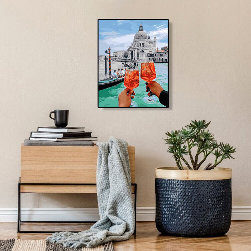 Hand Painted Craft Frameless DIY Cheers Painting By Numbers Digital Oil Picture