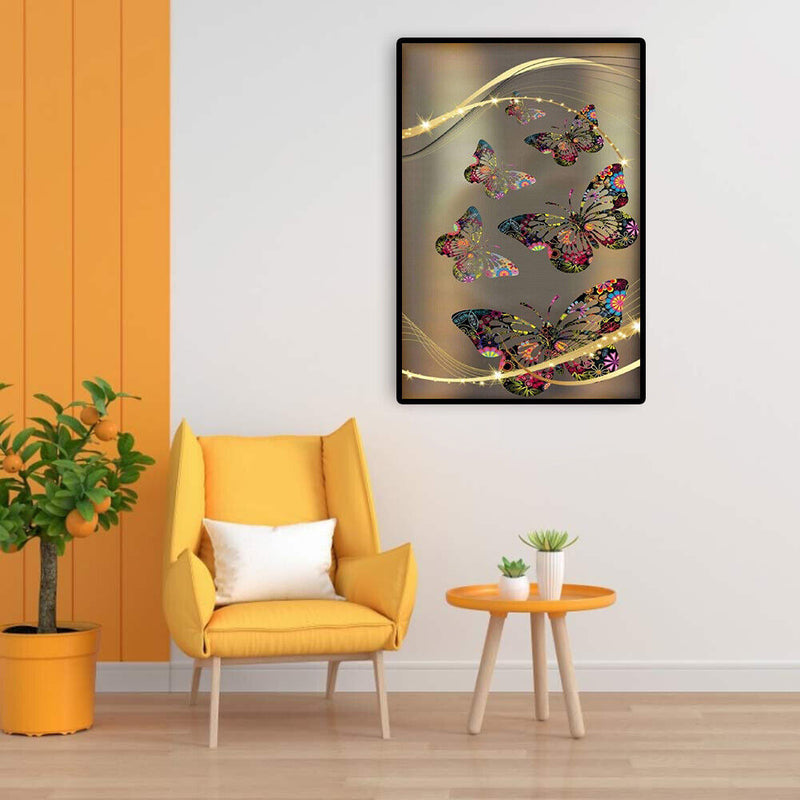 Colorful Hollow Butterflies Oil Paint By Numbers Kits Canvas Picture DIY