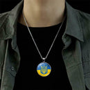 Women Men I Stand with Ukraine Charm Pendant Ukrainian Flag Ukraine Necklace