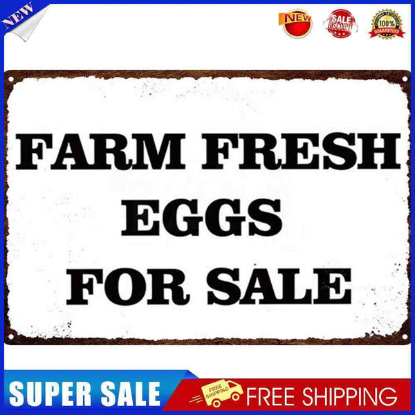 Retro Farm Fresh Eggs Metal Plate Painting for Bar Pub Tin Plaque Wall Sign