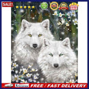 5D DIY Full Drill Round Shape Wolf Rhinestone Diamond Drawing Home Decorati
