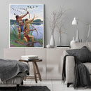 Tribal People Frameless Oil Paint by Numbers Kit Handpainted Canvas Picture