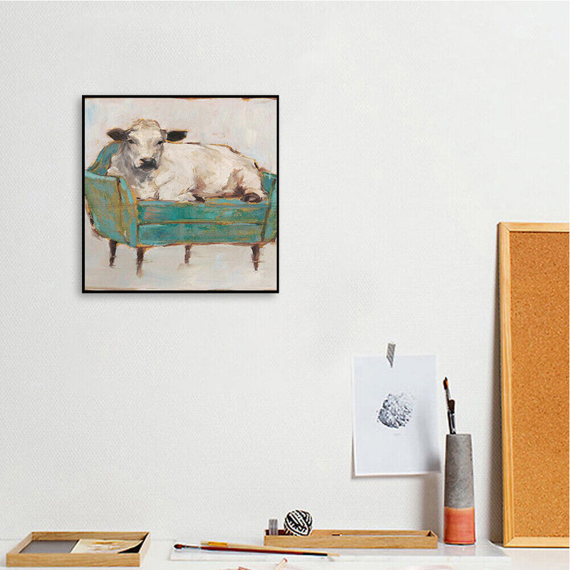 20X20cm Frameless Oil Paint By Numbers Picture (Cow Lying on the Sofa S550)