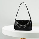 Fashion Women Casual Butterfly Chain PU Solid Color Small Shoulder Underarm Bags
