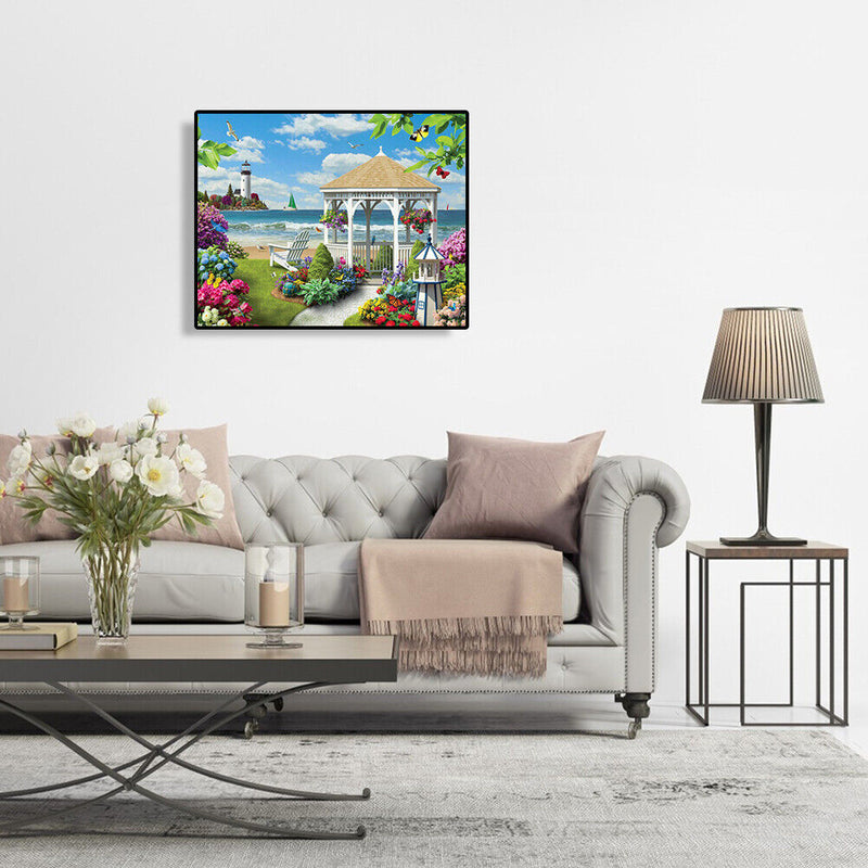 Digital Painting By Numbers Pavilion Hand Painted Canvas Color Drawing Picture