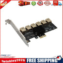 PCI-E Riser Card 1 to 6 USB 3.0 Multiplier Hub BTC Mining Expansion Card
