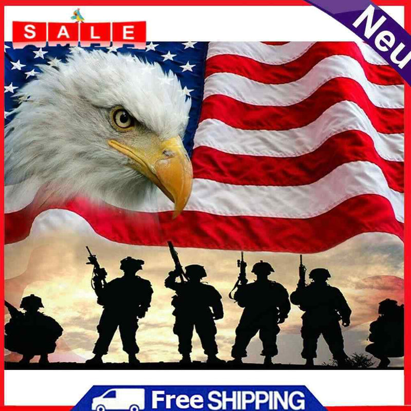DIY Paint By Number Kit Flag Eagle Abstract Acrylic Paint Hanging Art Craft