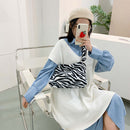 Daily Animal Pattern Underarm Bag Plush Lady Shoulder Purse Large Capacity Totes