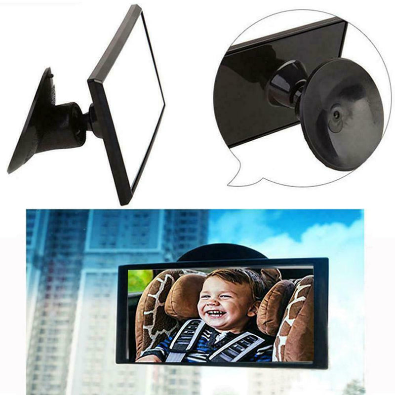 Universal Rear View Interior Car Mirror Adjustable Long Wide Suction Safety Q8O6