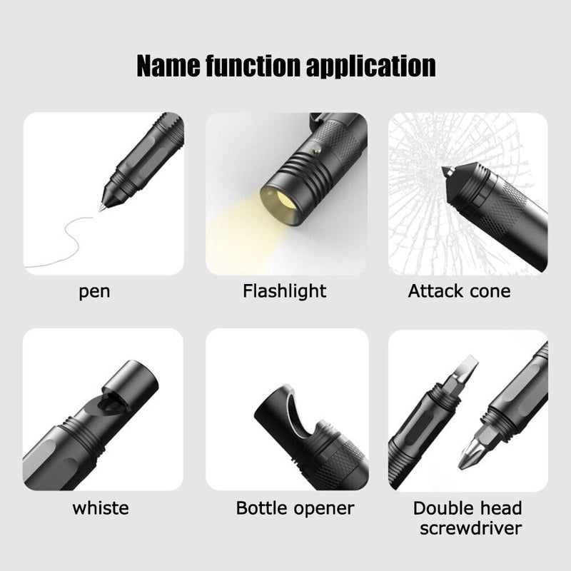 Mini Portable Flashlight EDC Screwdriver Outdoor Emergency Bottle Opener Li