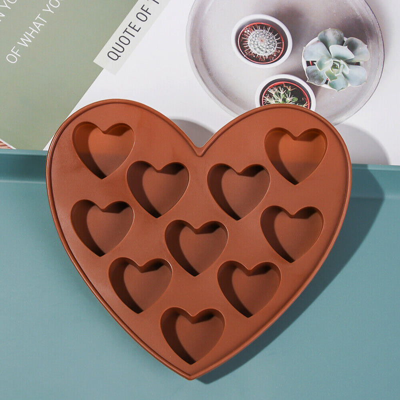 DIY Decor Cake Making Ice Tray Chocolate Mold Heart Shaped Silicone Mould