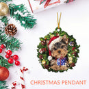 Christmas Wood Dog Wreath Pendant Home Wall Xmas Tree Festival Decor (A) Newly