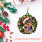 Christmas Wood Dog Wreath Pendant Home Wall Xmas Tree Festival Decor (A) Newly