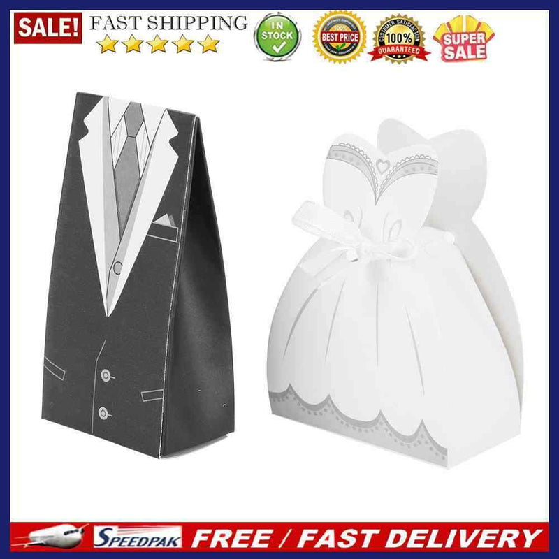 50pcs Wedding Favors Gift Candy Box Package Birthday Party Favor Bag with R