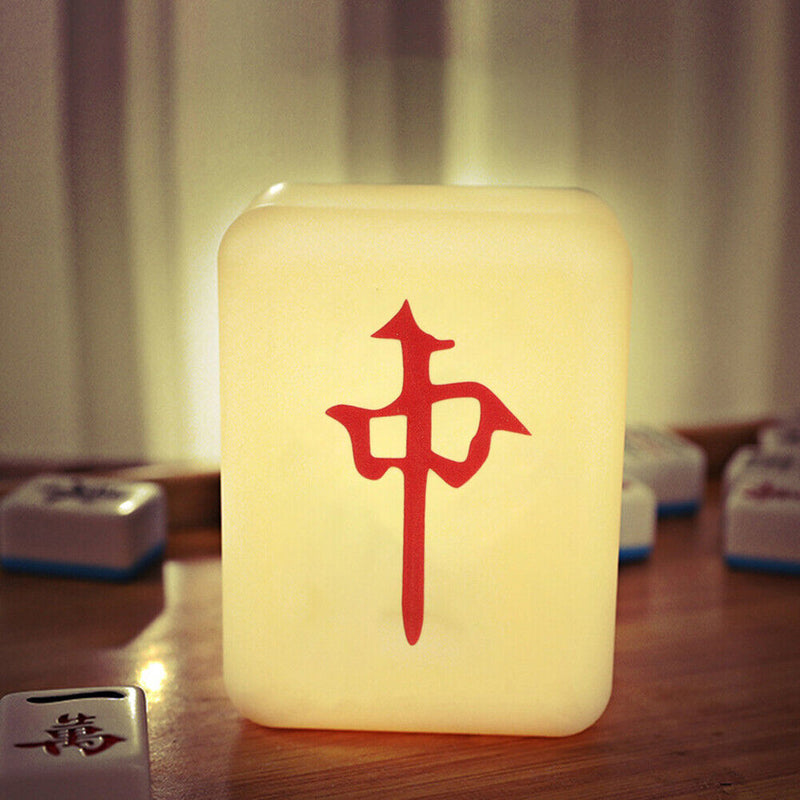 Mahjong LED Night Light Rechargeable Atmosphere Lamp Desk Bedroom Decor (A)