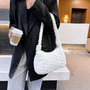 Women Soft Warm Plush Handbags Fluffy Underarm Bags Shoulder Top-handle Bags