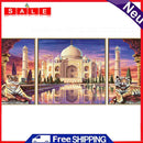 3 Panels Taj Mahal Oil Paint By Numbers Kits DIY Canvas Wall Art Picture Craft