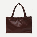 Women Solid Color Shoulder Bags Lady PU Leather Casual Travel Totes Handbags