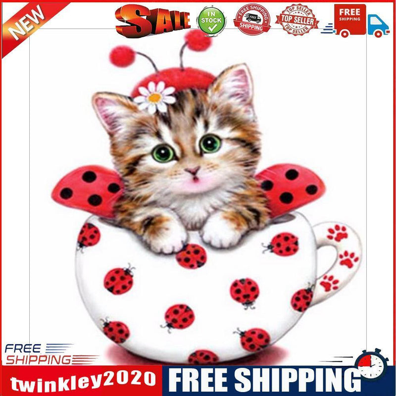 Home Decoration 5D Cute Cat Diamond Painting Cross Stitch Embroidery Craft