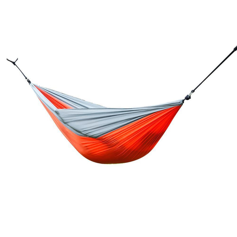 Nylon Parachute Fabric Double Hammock Orange Gray Backyard Relax Supplies