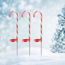 4pcs Solar Christmas Candy Cane Lights Waterproof Xmas Lawn Stakes Lamps De