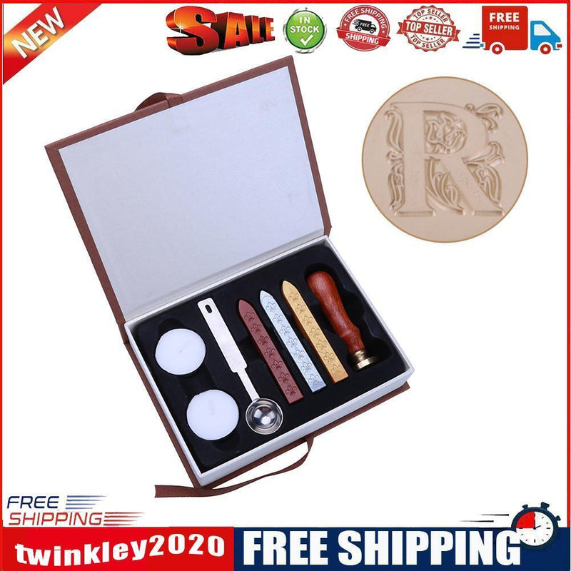 English Alphabets Five-petaled Flower Metal Hot Sealing Wax Clear Stamps(R)