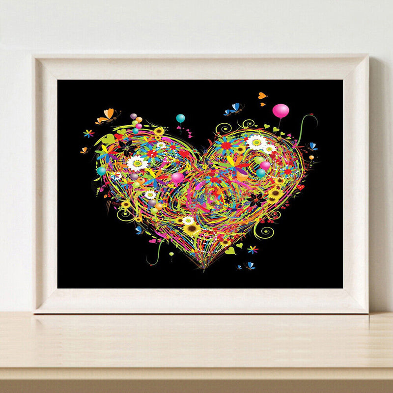 Oil Paint By Numbers Picture DIY Drawing Painting Flower Heart Drawing on C