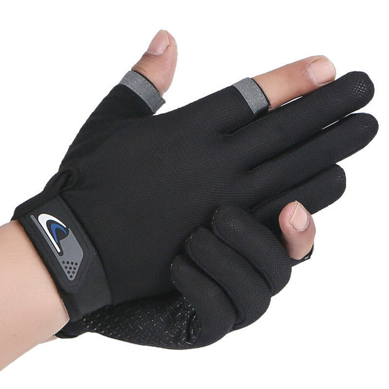 Fishing Gloves Anti-slip 2 Cut Finger Breathable Sports Cycling Mitten Univ