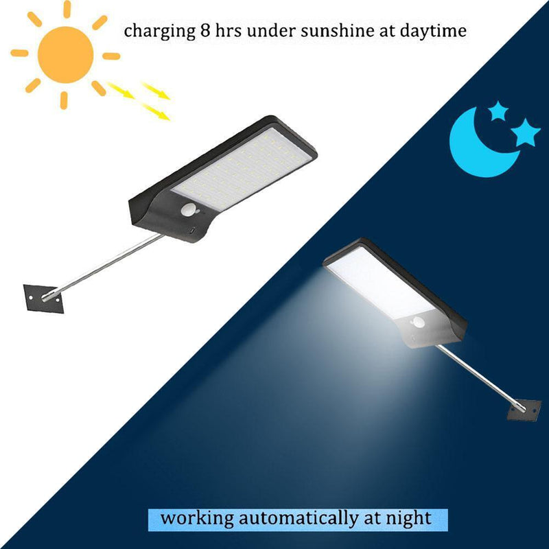 48 LED Outdoor Solar Wall Light 3 Mode 450LM Waterproof Motion Sensor Path Lamp